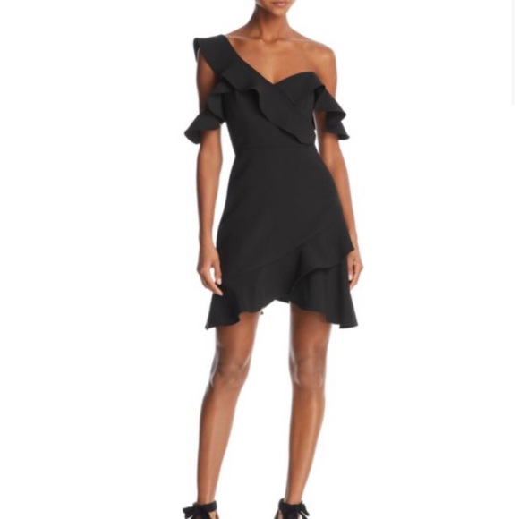 bcbg malik asymmetrical ruffle dress | Dresses | Bcbg One Shoulder ASTEE Short Sleeve Bow Detail Color:Light Yellow/Ivory* front closure